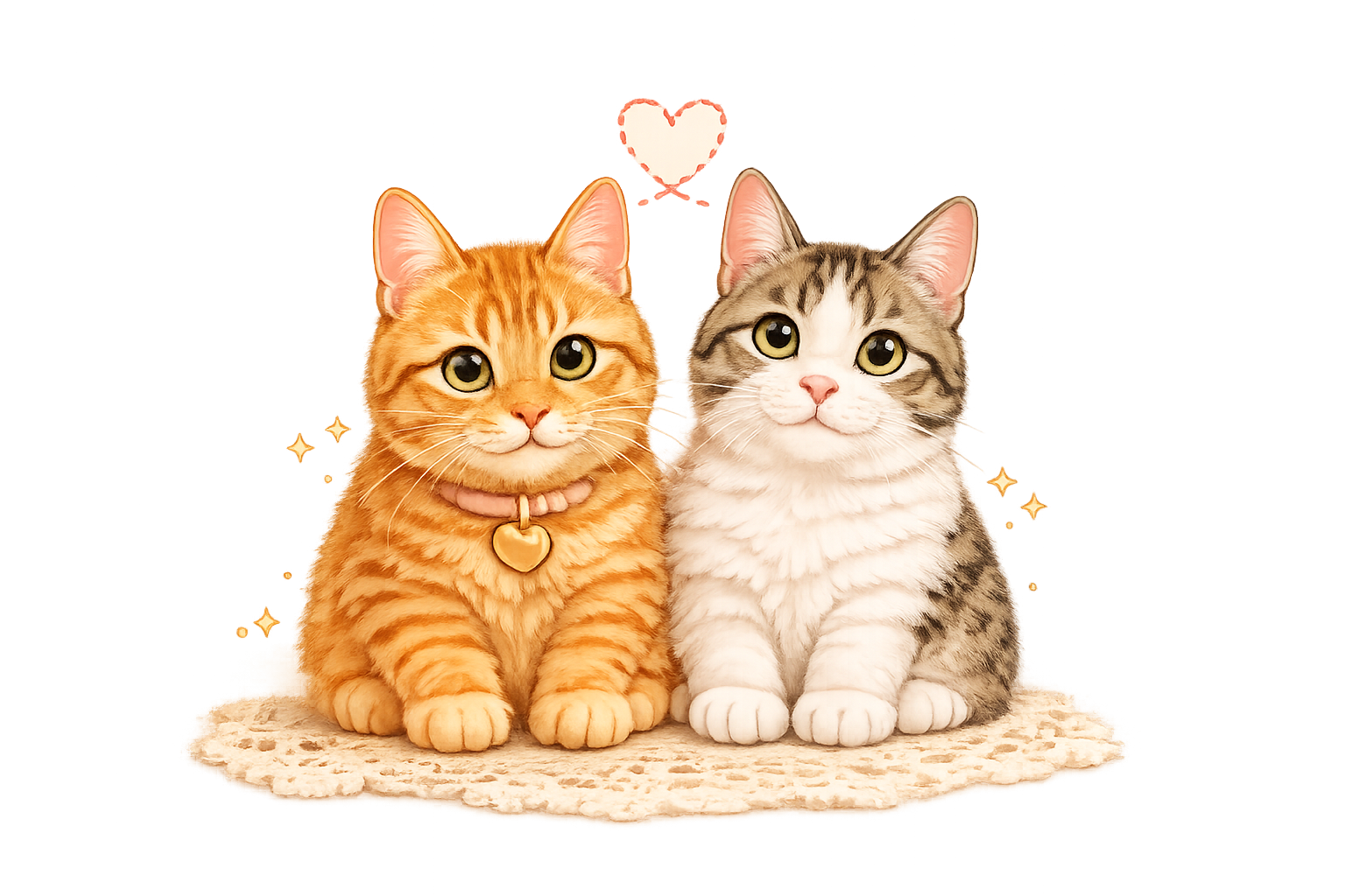 Purrfectly Made two cats illustration